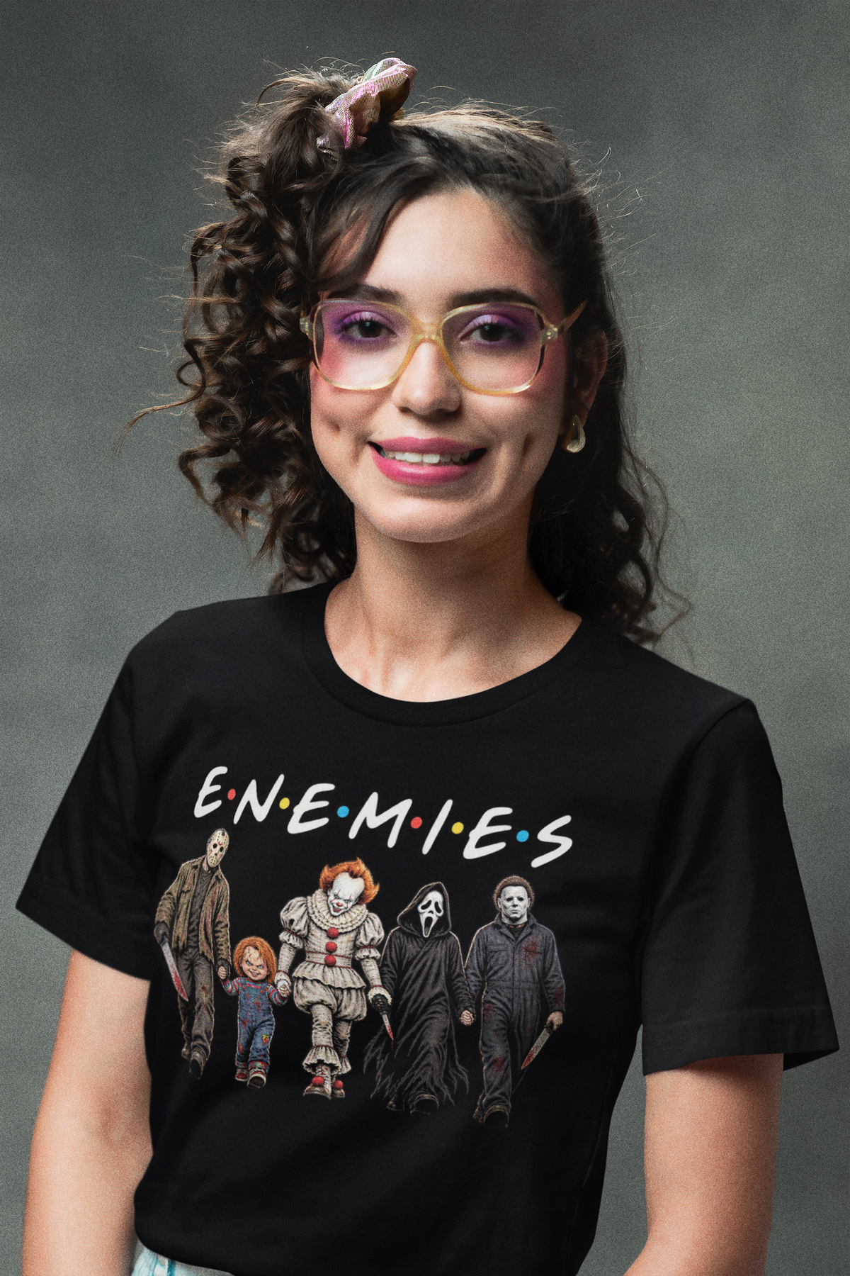 "ENEMIES"  Black Graphic Tee