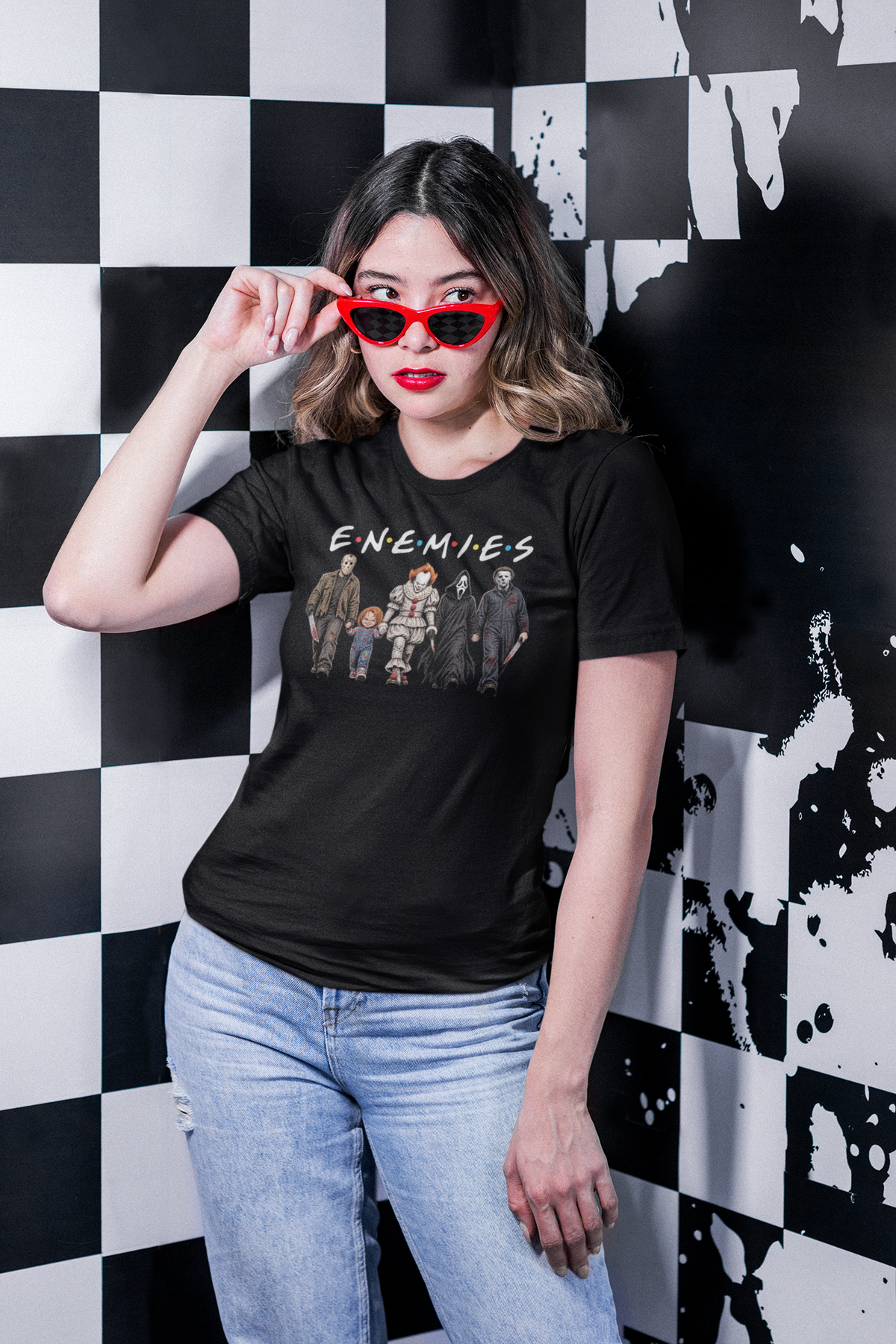 "ENEMIES"  Black Graphic Tee