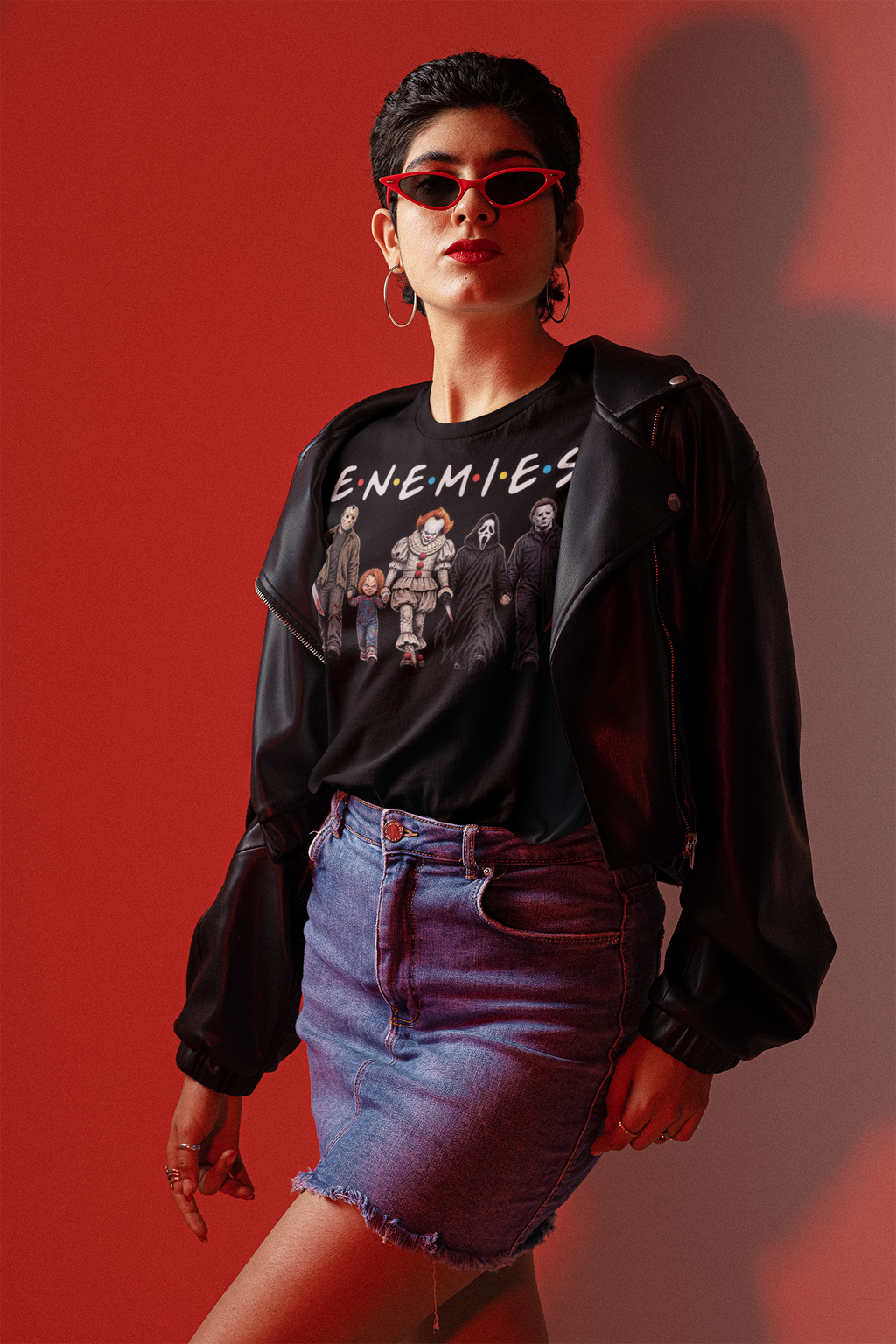 "ENEMIES"  Black Graphic Tee